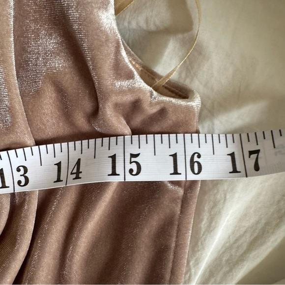 Revelry Velvet Cowl Back Gown Champagne Size 6 Formal Holiday luxe - Picture 6 of 7